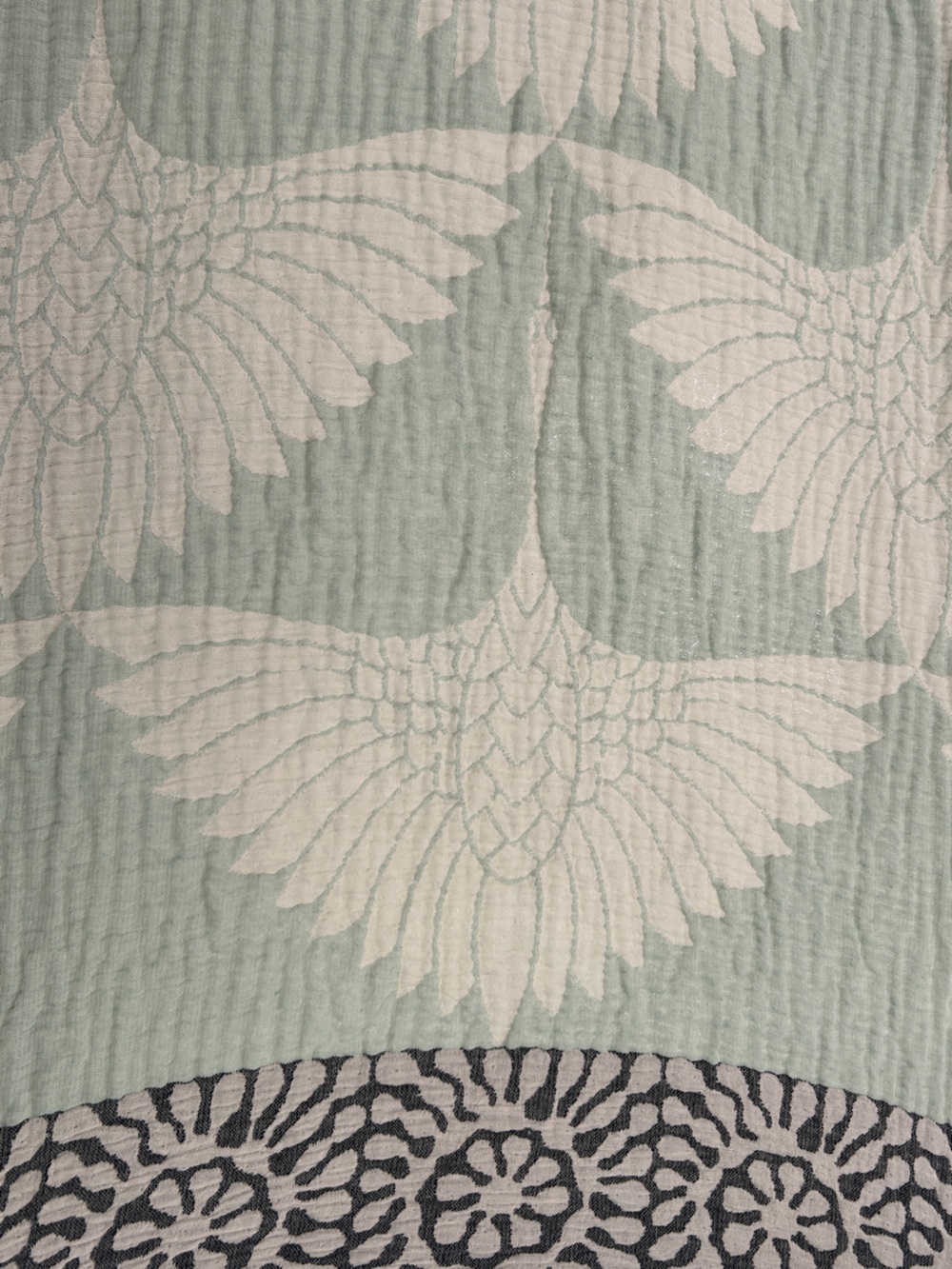 Luxury Jacquard Woven Blanket Swedish Blue Green Luxury Cotton 55 x 77 NEW! - Picture 9 of 16
